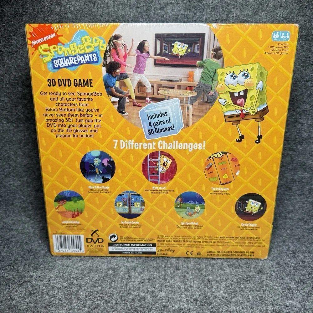 Nickelodeon Spongebob Squarepants 3D DVD Games 7 Games to Play NEW SEALED